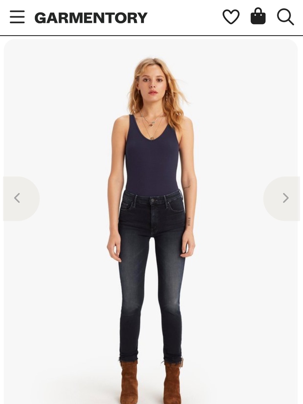 Mother Denim High Waisted Looker Ankle Fray Sz 34 Last Call Dark Midnight Wash